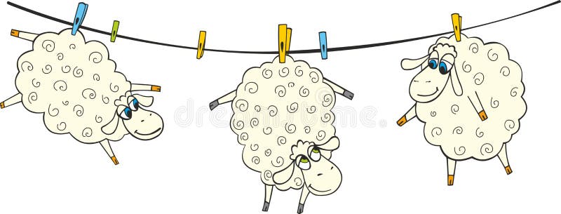 Sheep on a rope royalty free illustration Sheep on a rope royalty free illustration