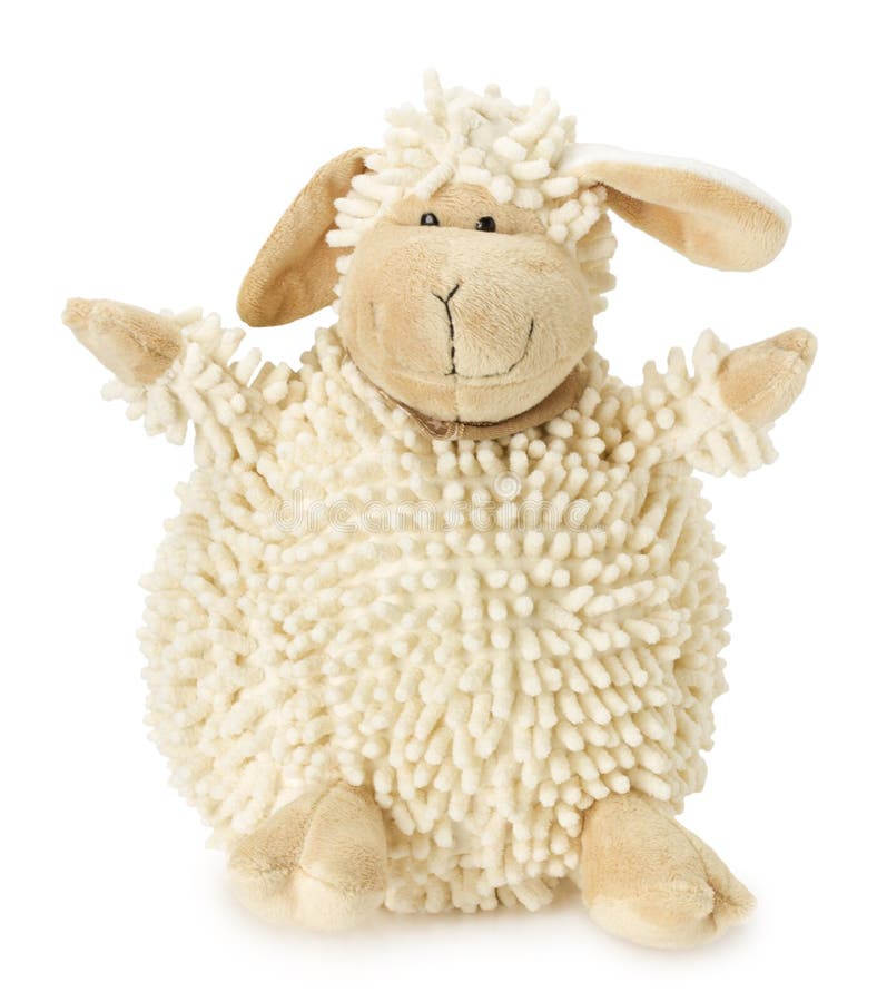 Sheep toy isolated on the white background