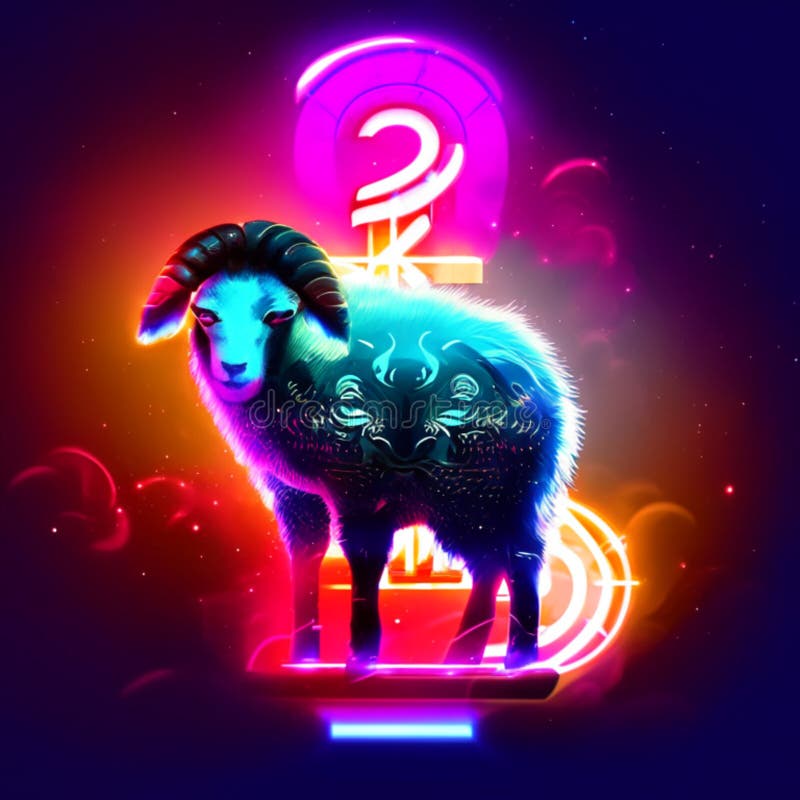 Sheep Zodiac Sign. Astrological Horoscope Symbol Stock Illustration(07)