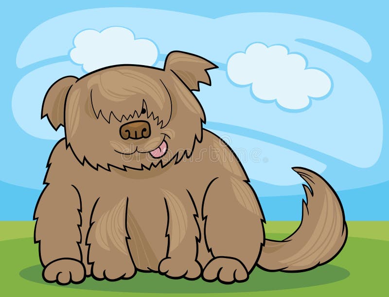 Sheepdog kostrzewiastego psa kreskówki ilustracja ilustracja wektor Sheepdog kostrzewiastego psa kreskówki ilustracja ilustracja wektor