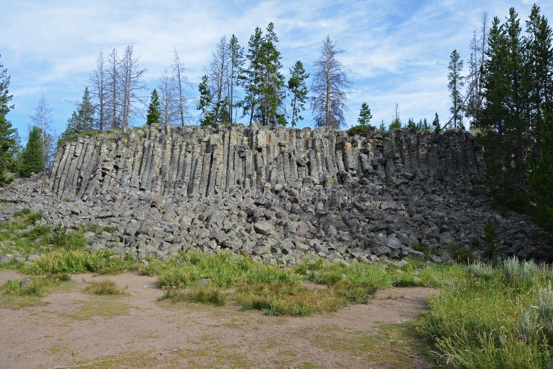 Basalt Rock Columns Yellowstone National Park Stock Photos Free