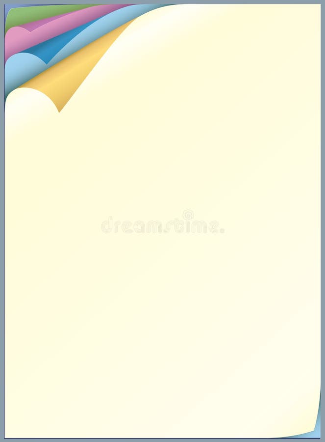 Sheet of color paper for writing stock illustration Sheet of color paper for writing stock illustration