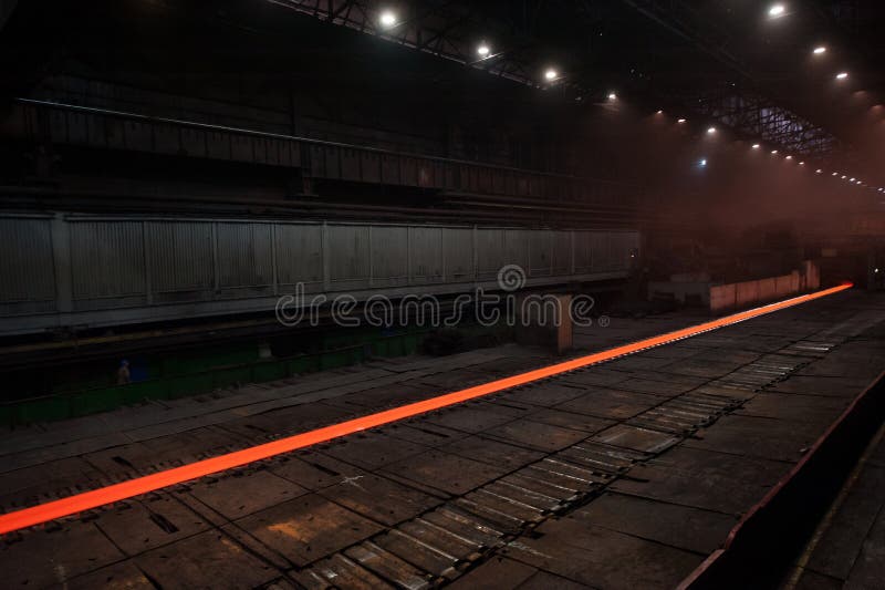 Sheet of Hot Metal on the Conveyor Belt Stock Image Image of blast