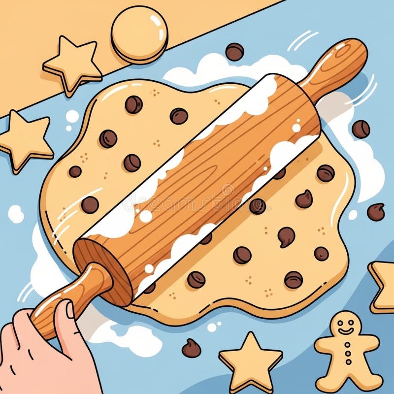 Sheet is irregularly shaped with cut out star circle and gingerbre royalty free illustration