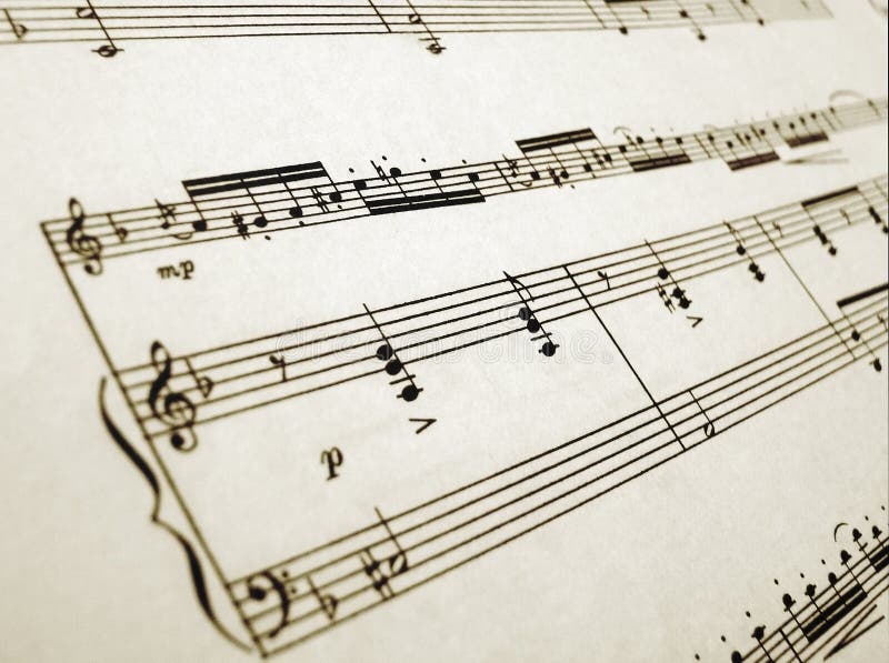 Sheet Music for Flute and Piano Stock Photo Image of symbols, details