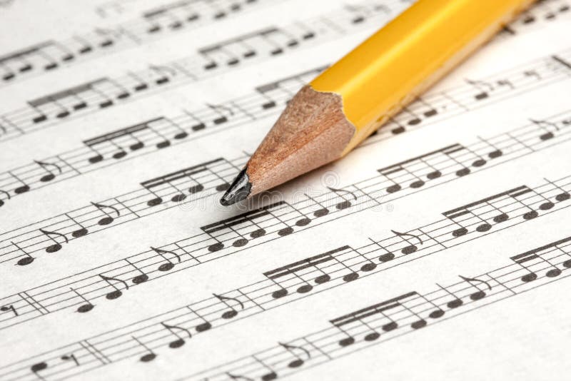 Sheet Music Pencil Notes Closeup stock image Sheet Music Pencil Notes Closeup stock image