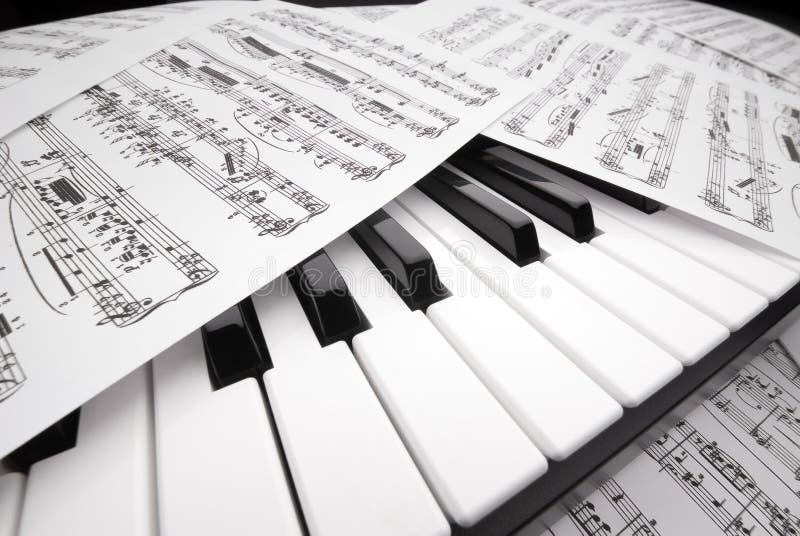 Sheet music on a piano