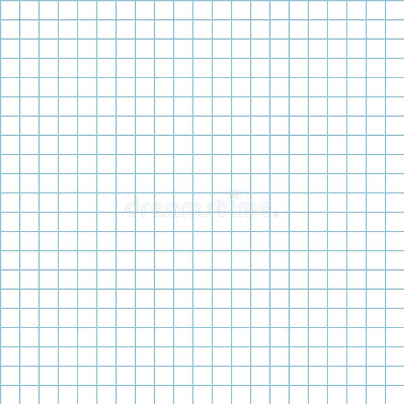 Sheet of school notebook for exercises. Blue square, seamless background, simple blank. stock illustration