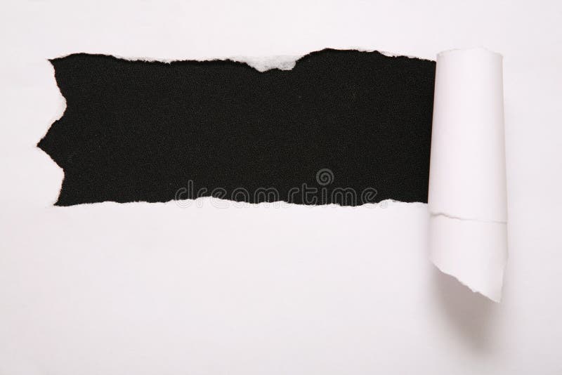 Sheet of torn paper against the black background 2 stock photos