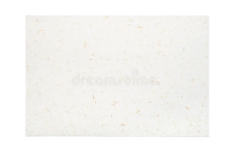 Sheet of Handmade Paper Isolted on White Background Stock Photo Image