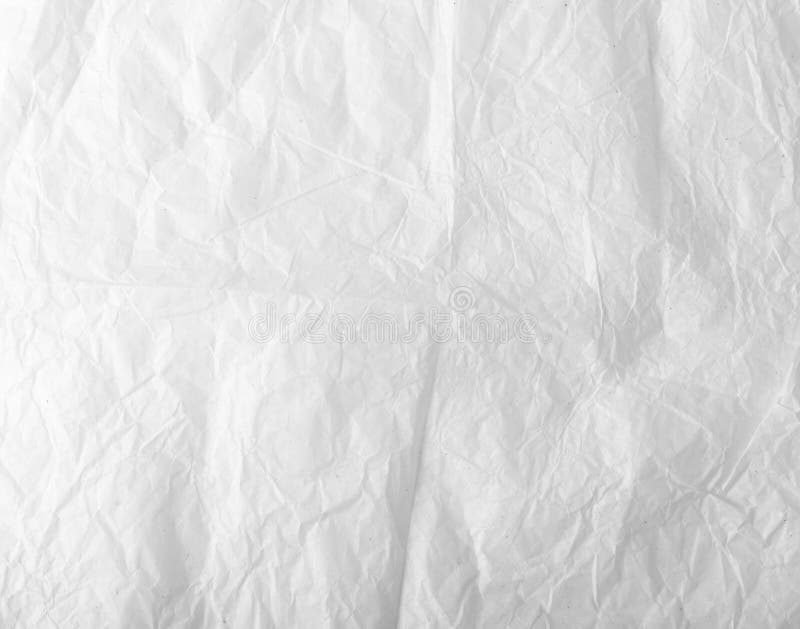 Sheet of White Thin Crumpled Craft Paper Background Stock Photo Image