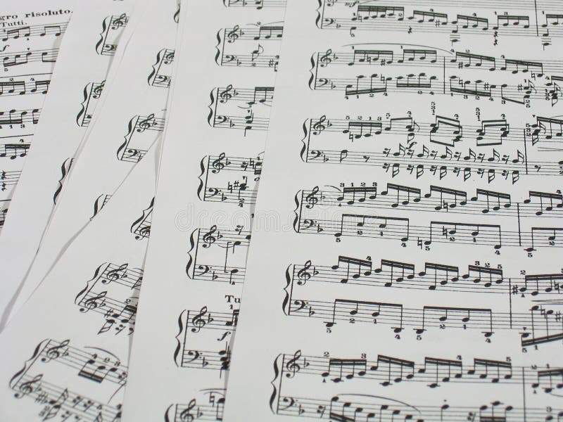Close-up of some sheets of classic music. Paper notation stock images, royalty-free photos and pictures
