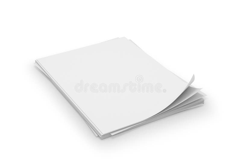 Sheets of paper isolated on white background.