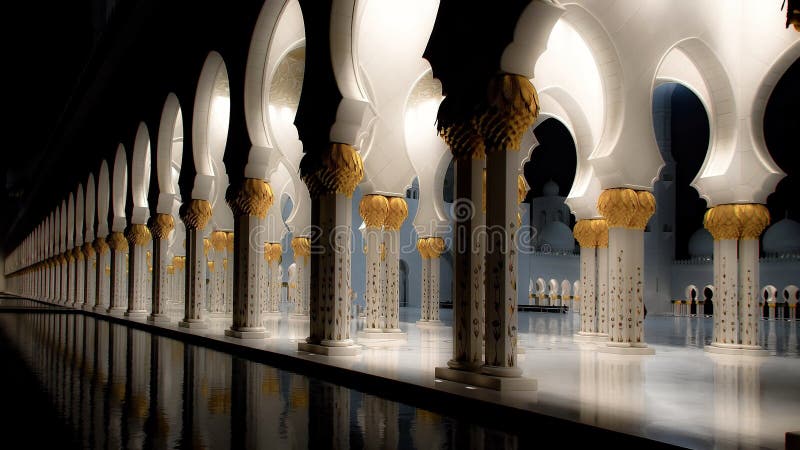 Sheikh Zayed Grand Mosque - Abu Dhabi at night view royalty free stock photography Sheikh Zayed Grand Mosque - Abu Dhabi at night view royalty free stock photography