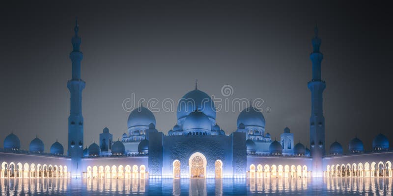 Sheikh Zayed Grand Mosque at night Abu-Dhabi, UAE stock image Sheikh Zayed Grand Mosque at night Abu-Dhabi, UAE stock image