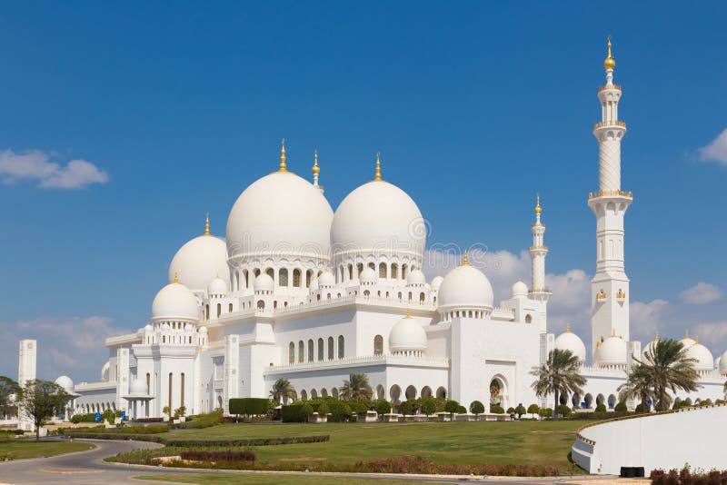 Sheikh μεγάλο μουσουλμανικό τέμενος Zayed, Αμπού Ντάμπι, Ηνωμένα Αραβικά Εμιράτα στοκ εικόνες