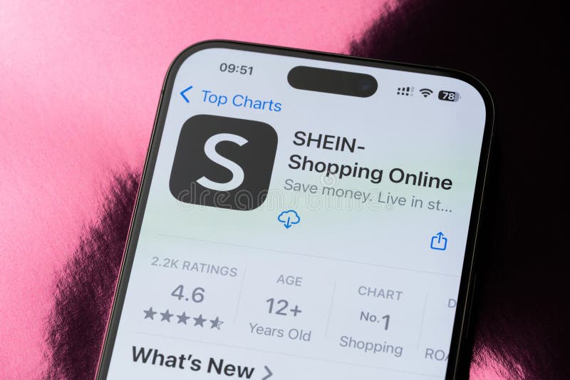 Shein mobile application ranking royalty free stock photos