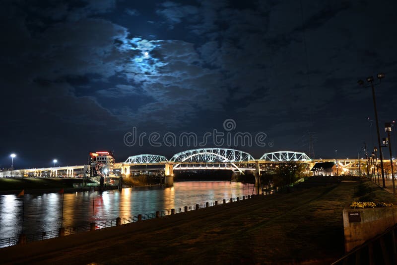 Shelby most w Nashville Tennessee obraz royalty free Shelby most w Nashville Tennessee obraz royalty free