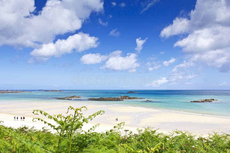 shell beach summer herm channel islands uk