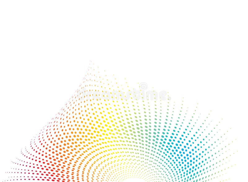 Shell inspired abstract illustration in rainbow colours made out of circles. Shell inspired abstract illustration in rainbow colours made out of circles