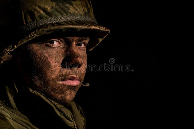 Shell Shocked Africanamerican Soldier Vietnam War Stock Photo 407603749