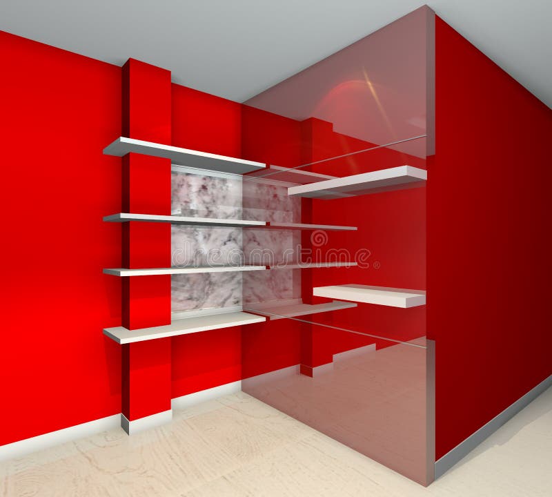 Shelves designs red