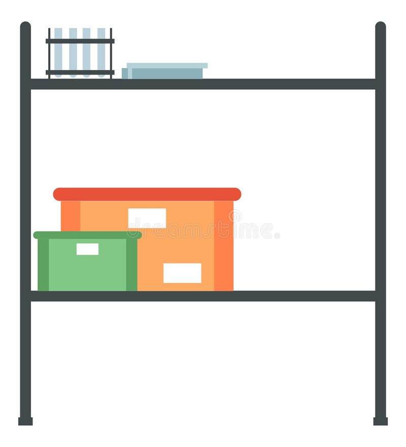 Shelves with Test Tubes in Laboratory Stock Illustration - Illustration ...