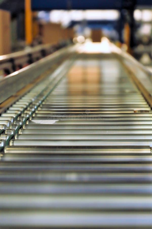 Conveyor Belts Inside a Logistics Warehouse Stock Image