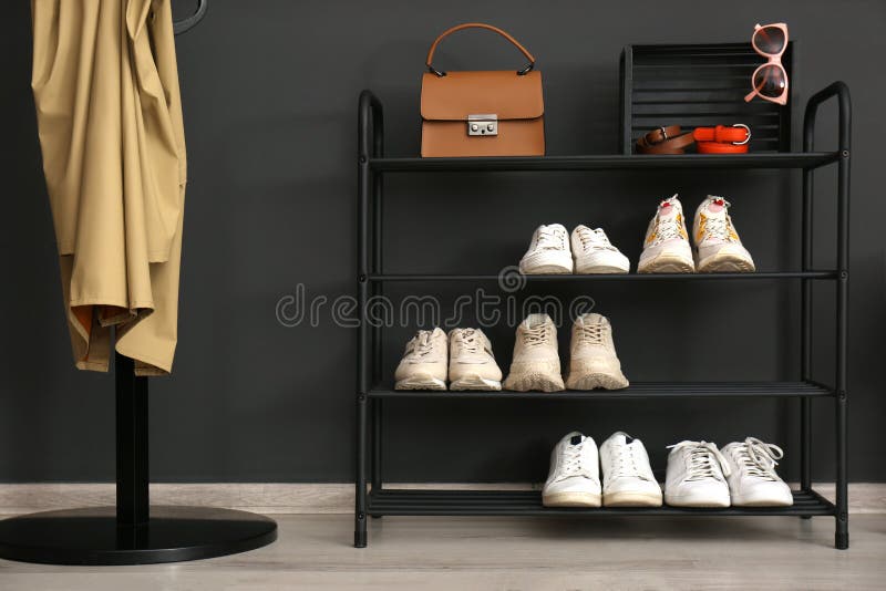 Black Shoes Shelves Design Ideas
