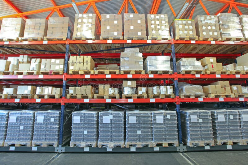 Shelving System Warehouse stock image. Image of industry - 111366443