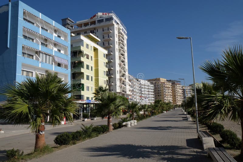 Shengjin coastal city on the Adriatic Sea in Albania