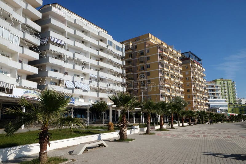 Shengjin coastal city on the Adriatic Sea in Albania