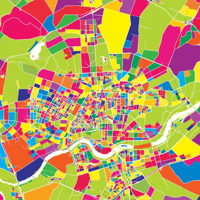 Shenyang, China, Colorful Vector Map Stock Vector Illustration of