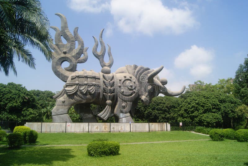 Shenzhen, China: cow statue