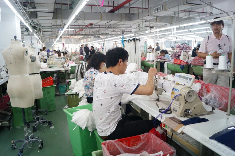 Shenzhen, China: Garment Factory Workshop Editorial Photo - Image of ...