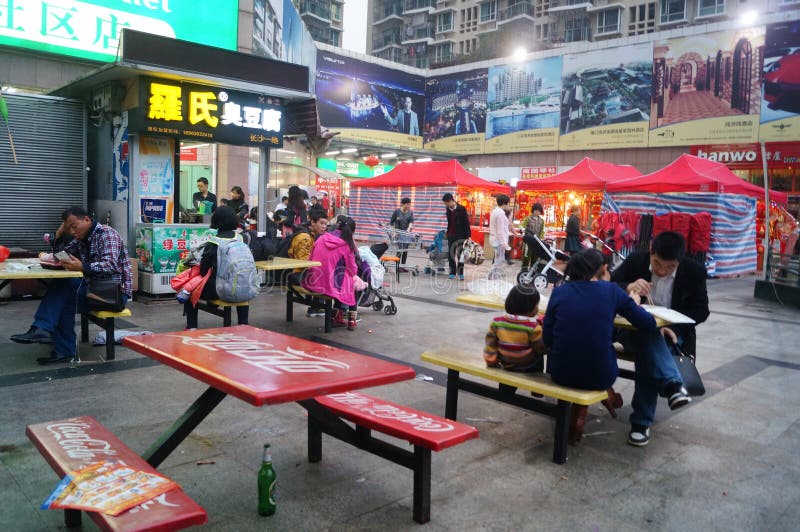 Shenzhen, China: Open-air Food Stalls Editorial Stock Image - Image of ...