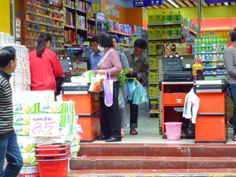 Shenzhen, China: Supermercado foto de stock