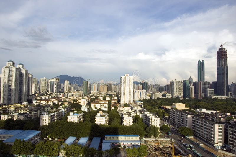 Shenzhen Cityscape, Luohu District Editorial Photo Image of high