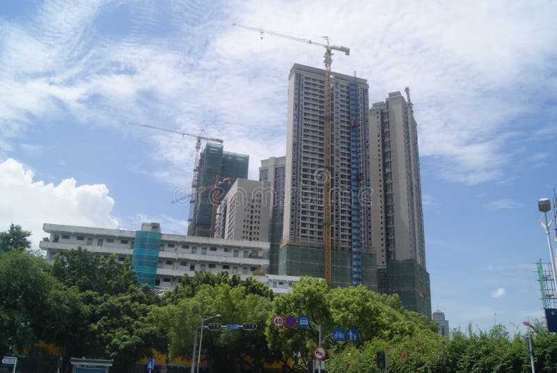 Shenzhen Shekou Industrial Zone, industrial landscape, in the green trees in the environment. Shenzhen Shekou Industrial Zone, industrial landscape, in the green trees in the environment.