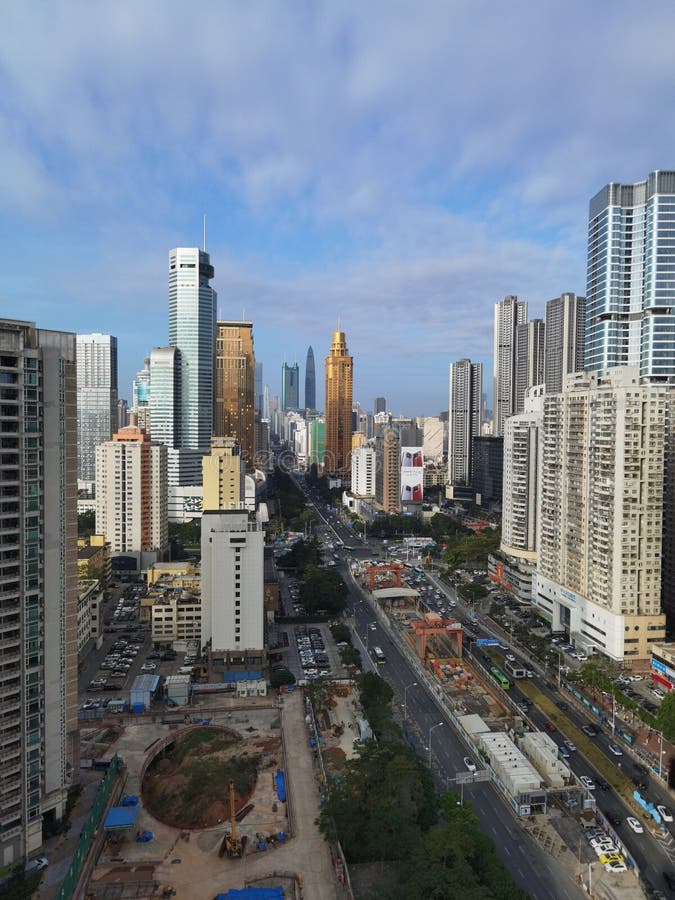 Shenzhen ville et skyline air guangdong china photos stock