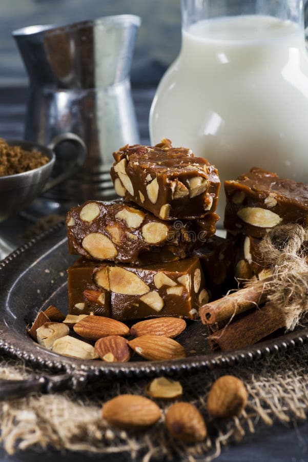 Sherbet with milk and nuts stock image. Image of confectionery 195018915