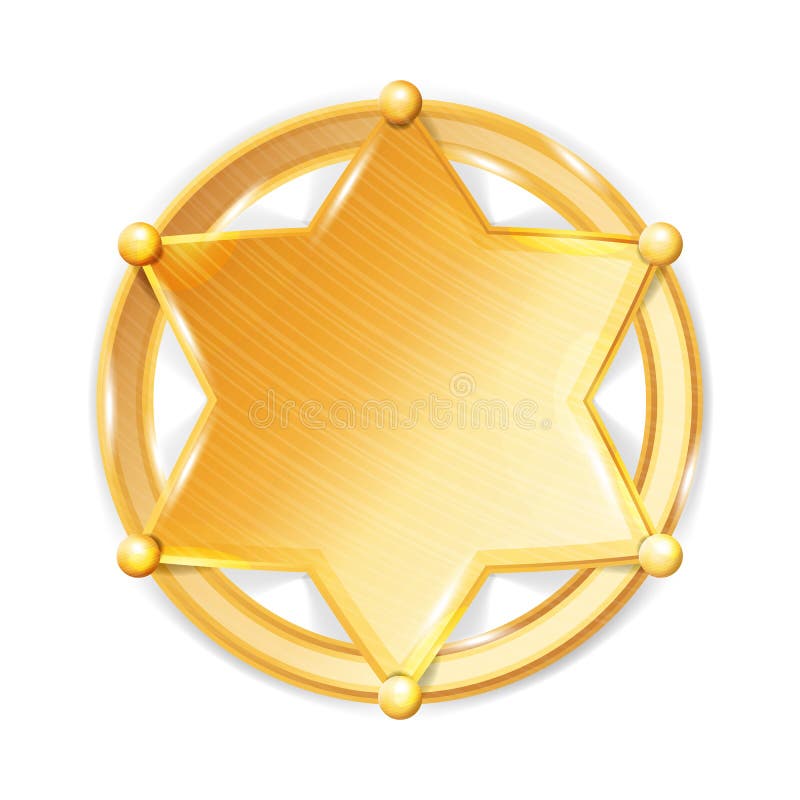 Sheriff Badge Star Vector Pictogram van de politie het Gouden Hexagonale Ster royalty-vrije illustratie Sheriff Badge Star Vector Pictogram van de politie het Gouden Hexagonale Ster royalty-vrije illustratie