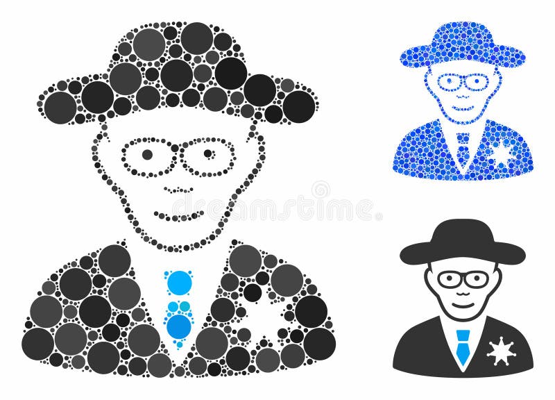 Sheriff Mosaic Icon of Circles stock illustration