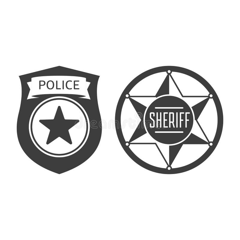 Police badge icon isolated on white Royalty Free Vector