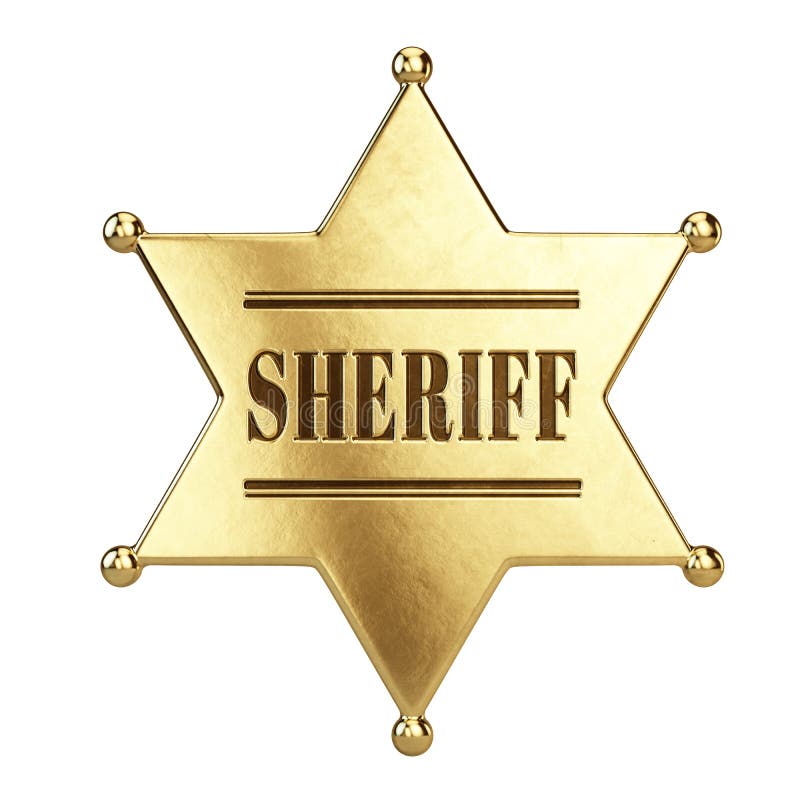 Sheriff Star Badge Isolated on White Background Stock Illustration