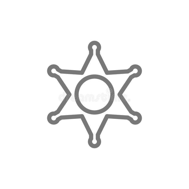 Sheriffkenteken, de lijnpictogram van de politiester royalty-vrije illustratie Sheriffkenteken, de lijnpictogram van de politiester royalty-vrije illustratie