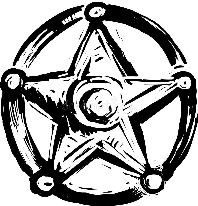 Sheriffstjärnaemblem stock illustrationer Sheriffstjärnaemblem stock illustrationer