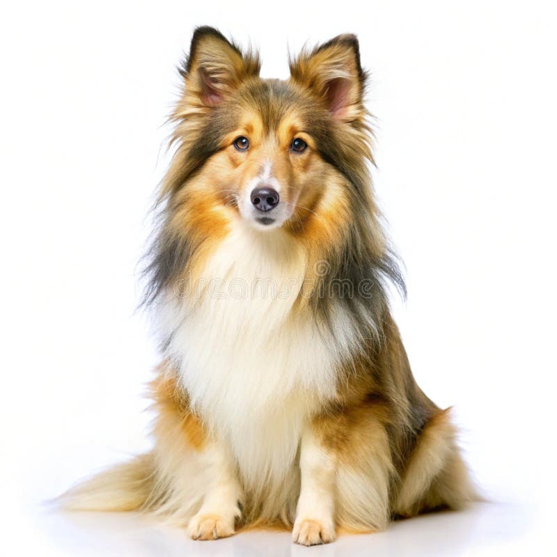 Shetland Sheepdog απομονωμένο σε λευκό φόντο ελεύθερη απεικόνιση δικαιώματος