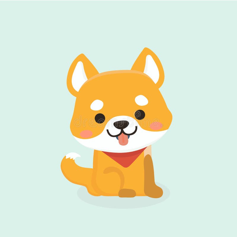 Droll Cartoon Black Shiba Inu Wallpaper - l2sanpiero