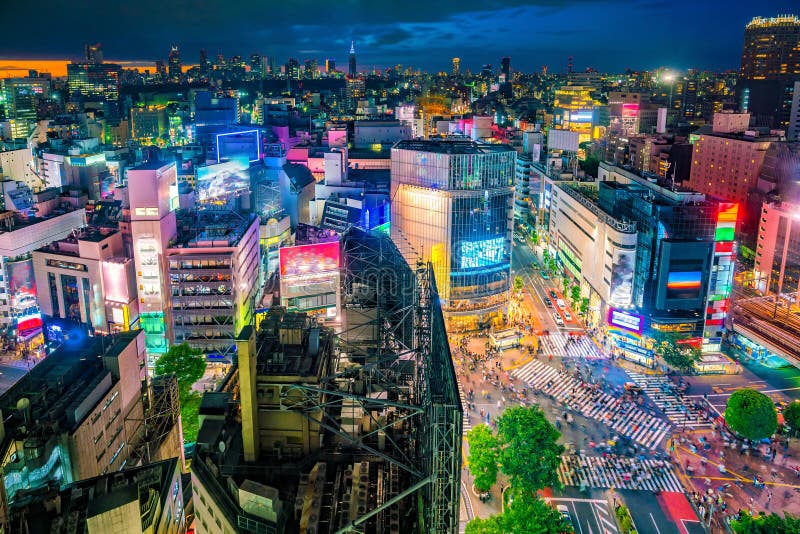 Shibuya Crossing from top view in Tokyo royalty free stock image Shibuya Crossing from top view in Tokyo royalty free stock image